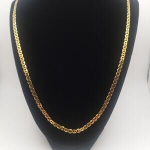 Polished Yellow Gold-tone Men's Mariner Link Chain Necklace